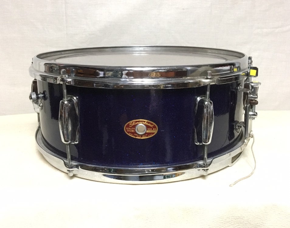 Slingerland Snare Drum 1965, Blue Sparkle Wrap, Vintage Snare Drum