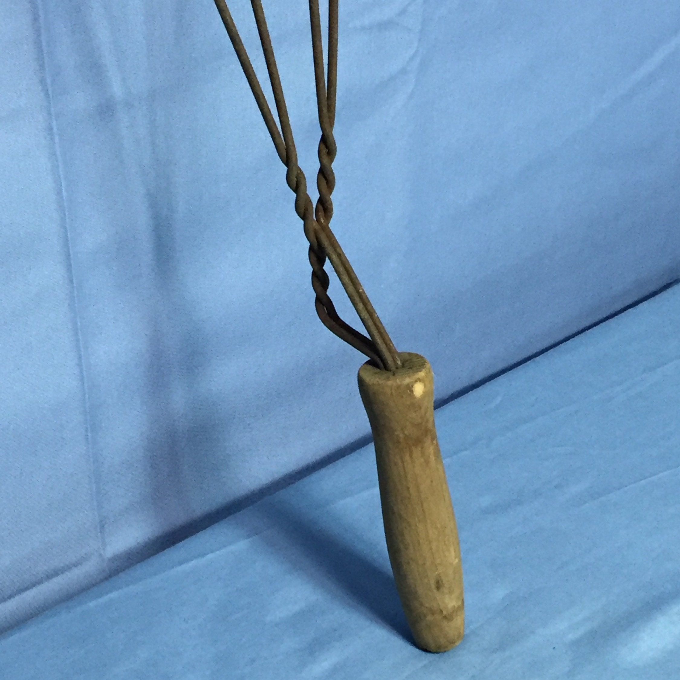 Reserved for Glenn Antique Twisted Wire Rug Beater with Wooden Handle