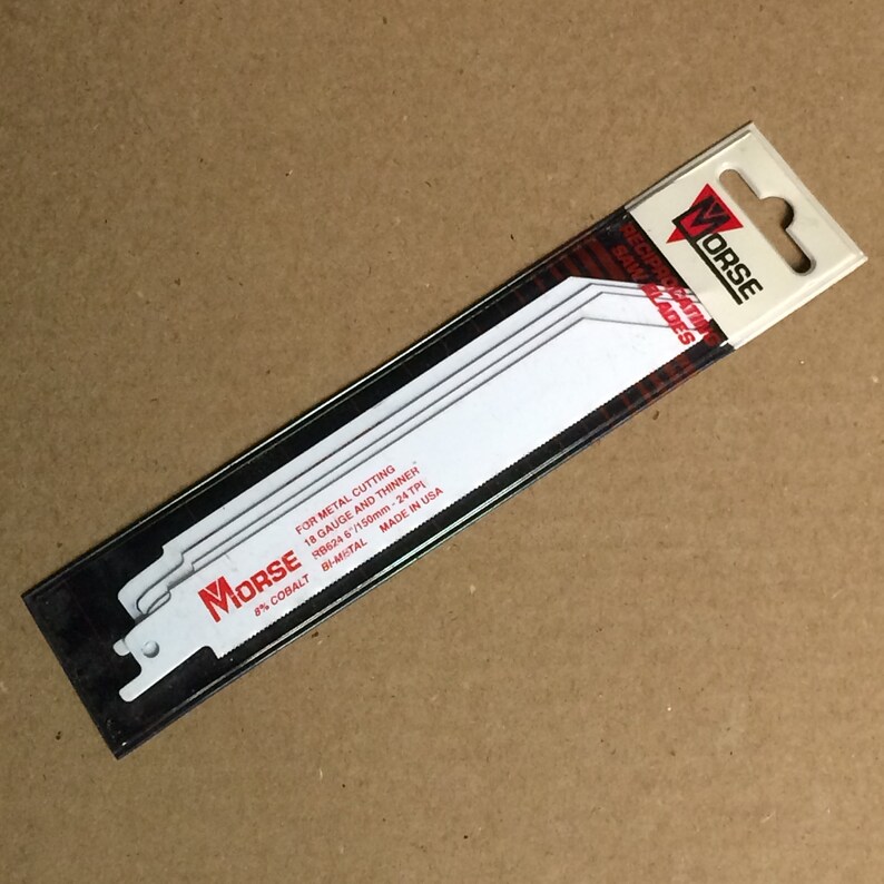 FIVE 6/" 24TPI MORSE HIGH QUALITY USA BI-METAL COBALT RECIPROCATING SAW BLADES
