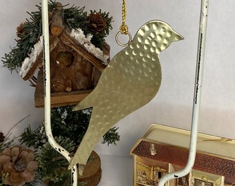 Brass Bird Ornament, Bluebird, Hammered Metal