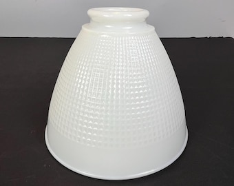 6" CORNING Milk Glass Torchier Pendant Lamp Shade: 2-1/4" Fitter