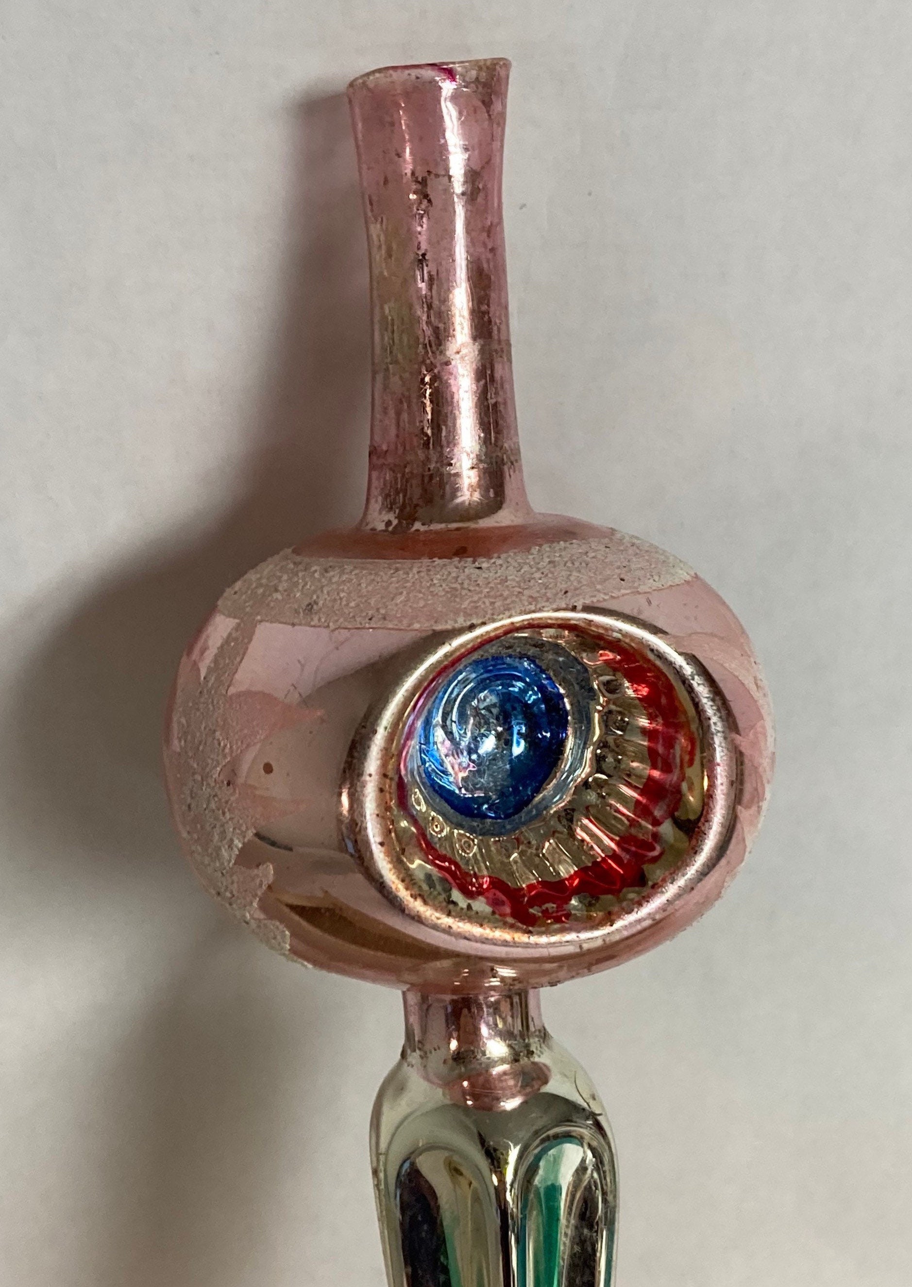 Shiny Brite Glass Tree Topper, Made in Germany, Christmas Tree Ornament