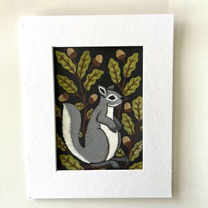 Squirrel folk art painting