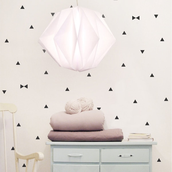 Zwarte driehoek muur stickers, muur stickers van de driehoek, geometrische Wall Decor