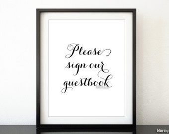 printable sign please sign our guestbook etsy