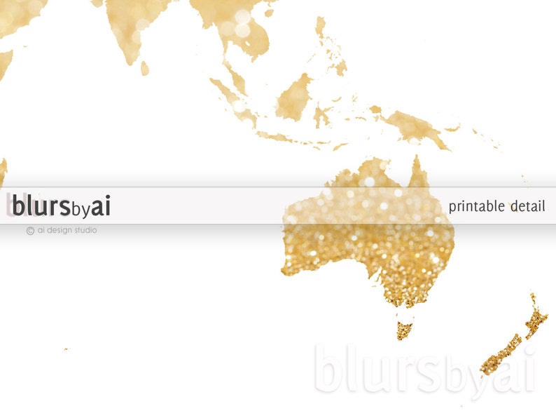 10x8 20x16 printable world map gold glitter map etsy