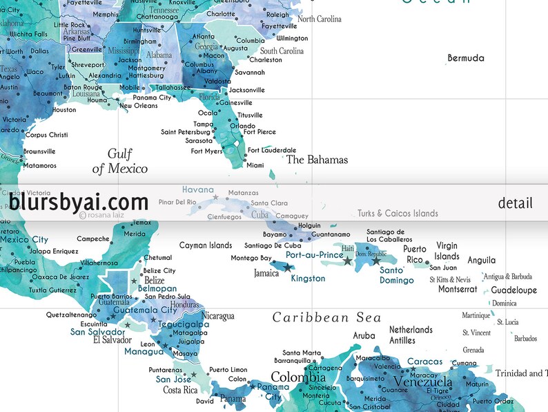 Printable push pin map of the USA and the Caribbean Sea as | Etsy