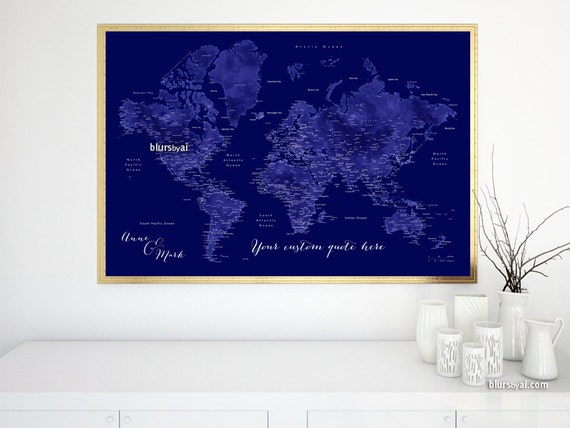 World Map Printable Custom Quote Map Custom Couple Gift | Etsy