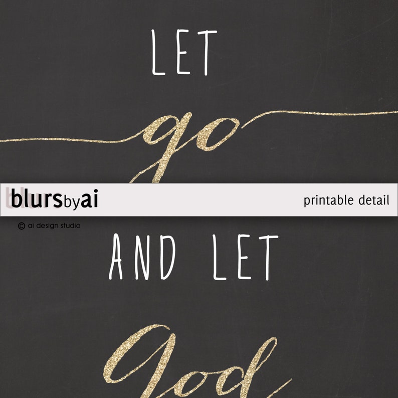 Bible verse printable poster Let go and let God | Etsy