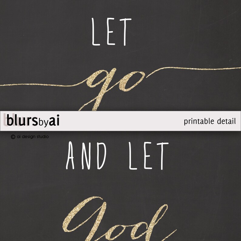 Bible verse printable poster Let go and let God | Etsy