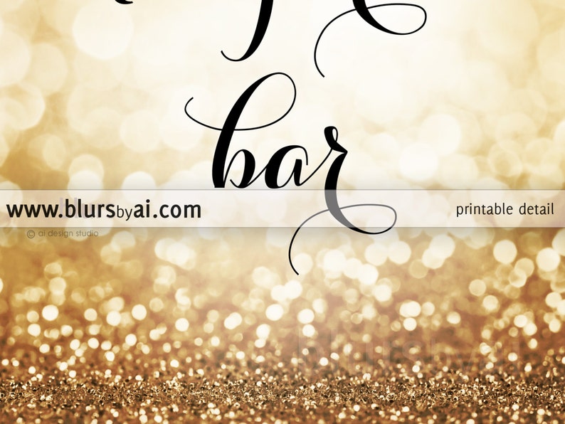 Printable sign margarita bar sign gold glitter sign | Etsy