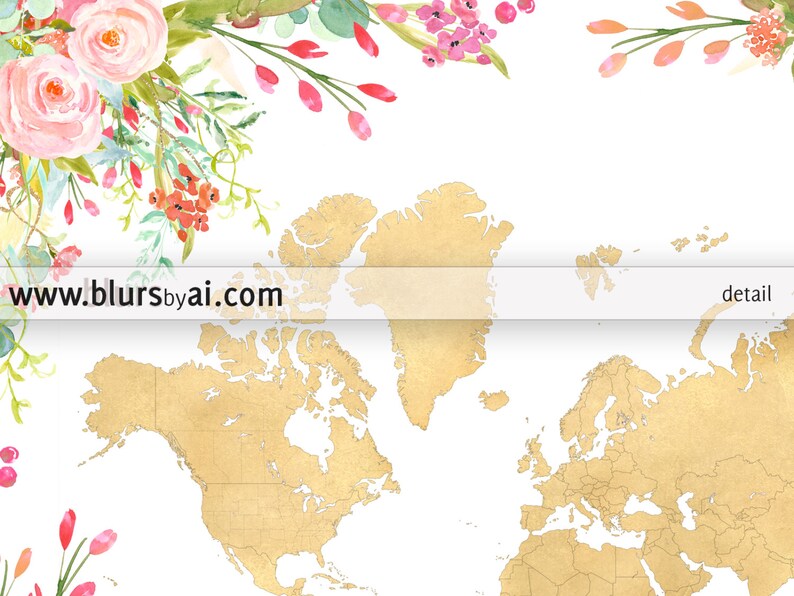 printable world map in faux gold foil map with states etsy