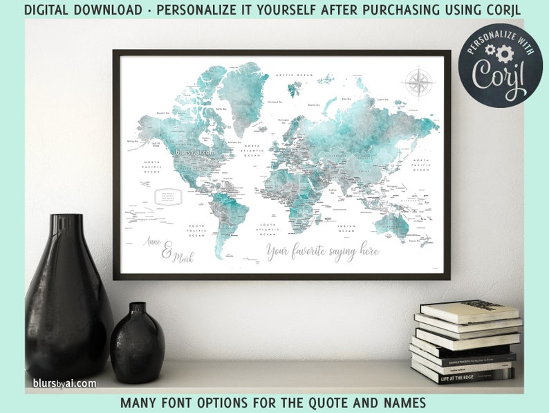teal-personalized-detailed-world-map-as-digital-instant-etsy