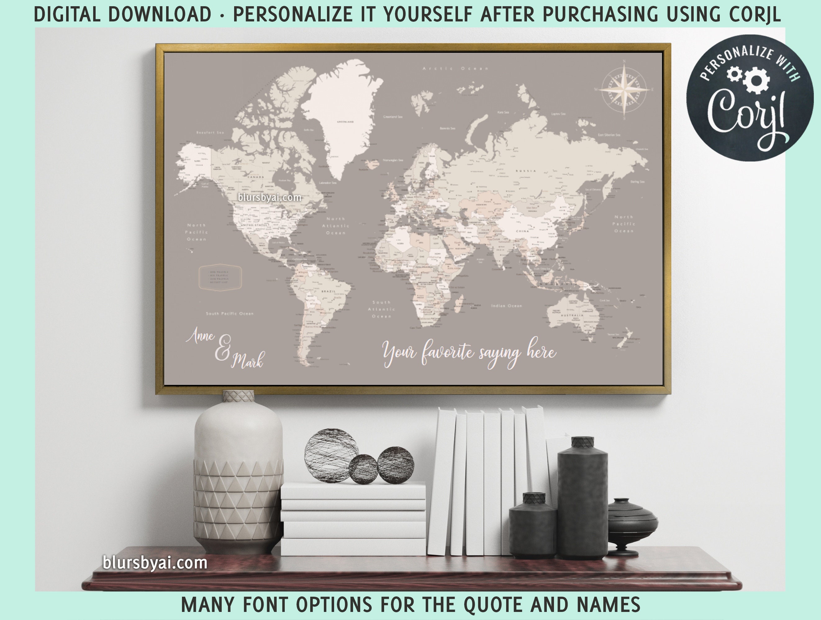 Globes & Maps Home Décor Home & Living map141 082 detailed world map ...