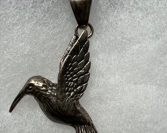 Fine Vintage Sterling Hummingbird Pendant Hallmarked, c 1970s