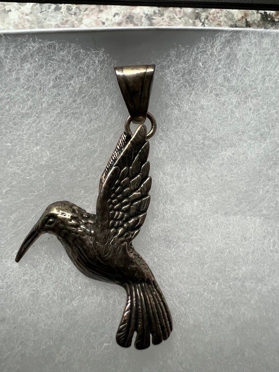 Fine Vintage Sterling Hummingbird Pendant Hallmark