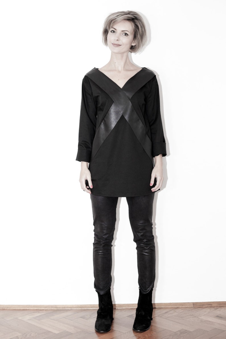 Black Extravagant Tunic Unique Black Tunic Black Plus Size Etsy