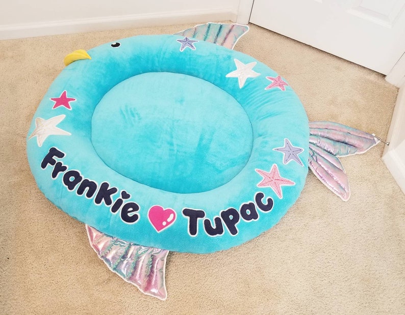 Custom Personalized Fish BED Unique,Lovely Dog ..Pet Bed You can Change any Color / Small, Medium, Large image 2