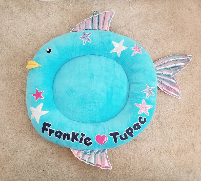 Custom Personalized Fish BED Unique,Lovely Dog ..Pet Bed You can Change any Color / Small, Medium, Large image 1