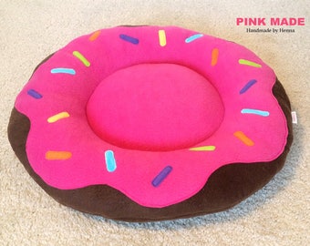 Hot Pink Chocolate Donuts Bed~~!!! Unique,Lovely Dog & Cat ..Pet Bed~!! / X-Small , Small Size