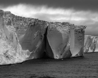 Tabular Iceberg II,  Minimalist fine art nature photography prints, black and white photography, landscape photography, large wall