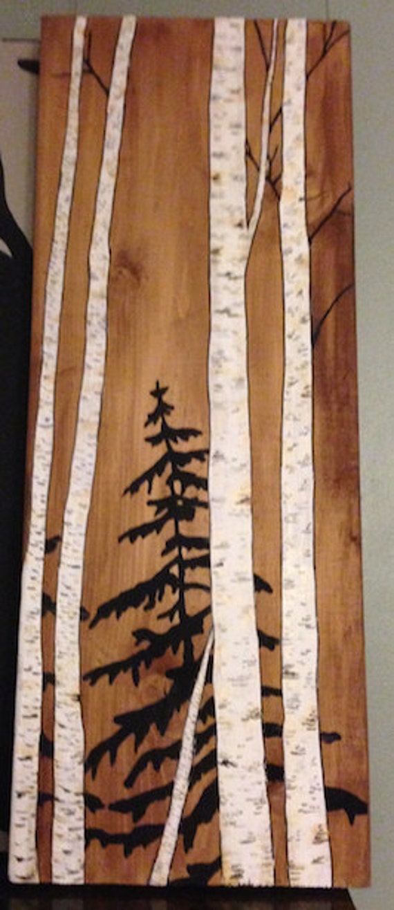 Items similar to Trees hand painted wall decor on Etsy