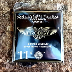 May include: A pack of Prodigy Gold Set 8-string bouzouki strings, silver plated and standard, in a 11's gauge.