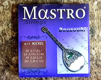 8 String Bouzouki Set of Strings | 8 String Bouzouki Strings Mastro Nickel Set 0,11