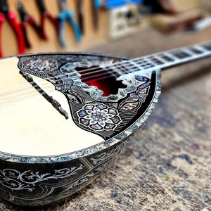 Handmade Custom Designed Professional 8 String Greek Bouzouki