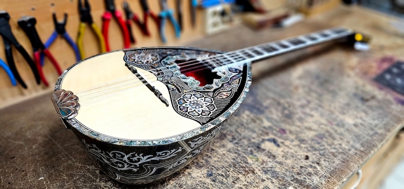Handmade Custom Designed Professional 8 String Greek Bouzouki
