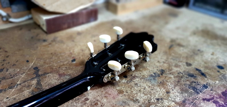 Handmade traditional 6 string bouzouki made by luthier D. Polydorou at The Bouzouki Shop & Workshop