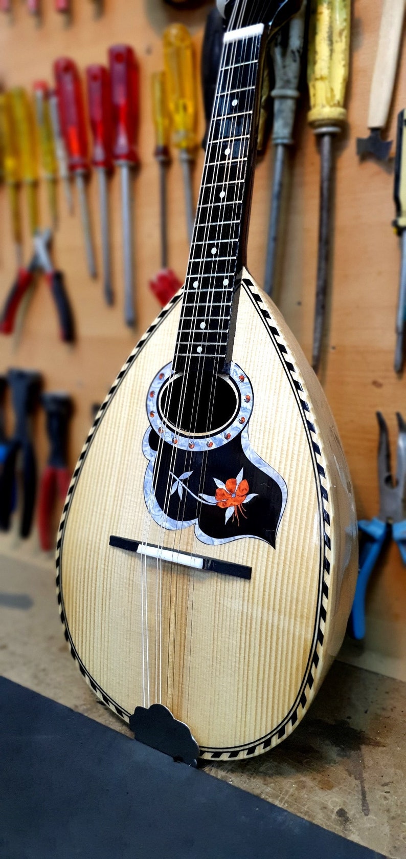 Original Mandolin Handmade Traditional Greek Round Back Etsy