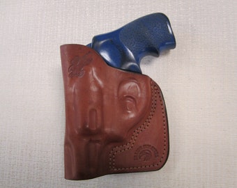 Braids Holsters Ruger LCR IWB & pocket BROWN leather holster, right hand