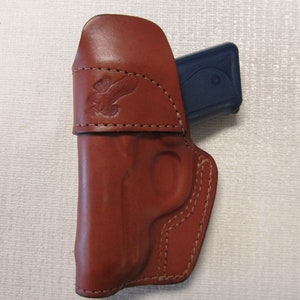KIMBER SOLO 9MM FORMED BROWN LEATHER,SOB, OWB BELT HOLSTER, RIGHT HAND...