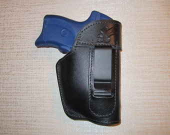 Pocket Holster Fits Kahr PM9 Crimson Trace Laser Wallet Shoot Thru Brown Leather