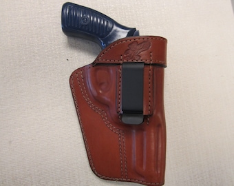 Ruger Sp 101 357 magnum with 3" barrel, formed Brown leather IWB RIGHT HAND  holster
