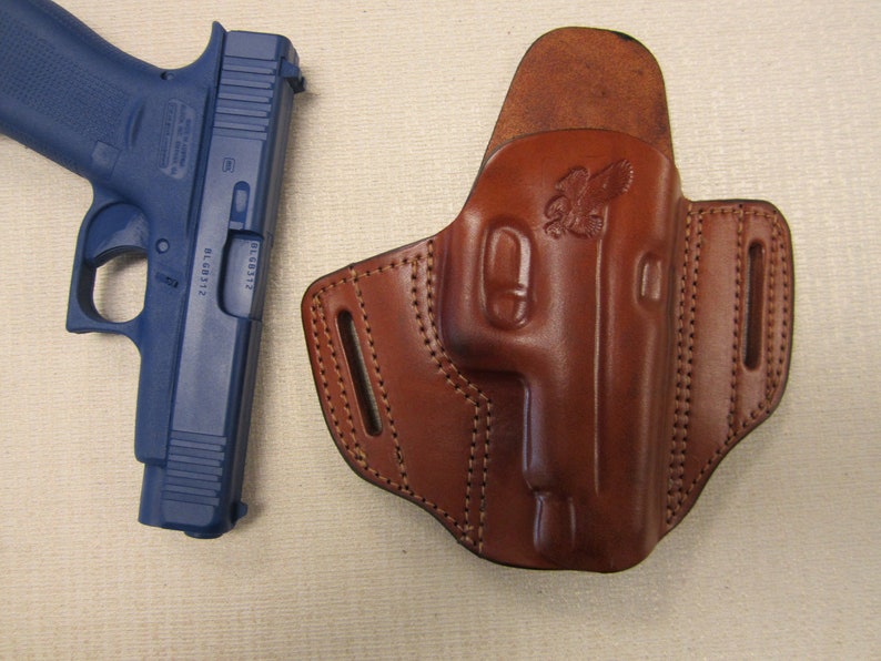 GLOCK 48 Formed BROWN Leather Pancake Holster Owb Belt Etsy