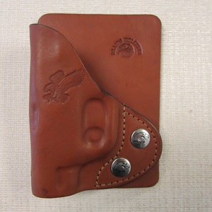 Braids Holsters, RUGER LCP 2 BROWN leather wallet & pocket holster right hand zdjęcie 4