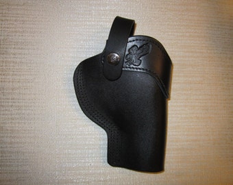 Handcrafted Leather Revolver Holster, S and W 686 and Ruger GP 100 (2.5-3" Barrel)