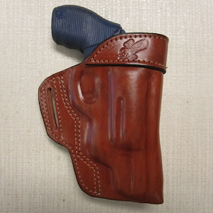 Taurus 4510 Judge, poly public defender, formed BROWN leather,owb, belt slot holster