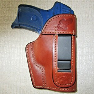 IWB BROWN leather holster, right or left hand-Ruger lc9, Kahr pm9, cm9, cw9,