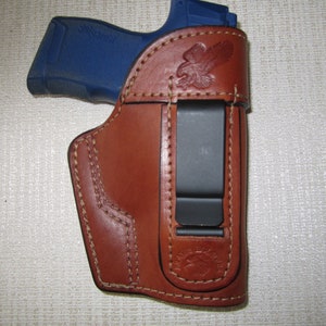 SIG SAUER P365 IWB brown leather holster, right or left hand ambidextrous