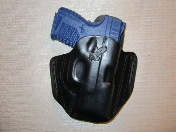 XDS 3.3 45 cal /& 3.3 9mm R hand formed BROWN leather holster with shield IWB