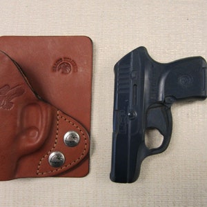 Cartera y funda de bolsillo Ruger Lcp en cuero MARRÓN para mano derecha. imagen 3