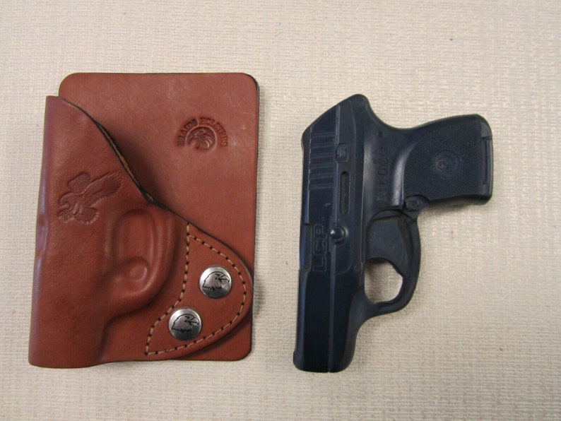 Cartera y funda de bolsillo Ruger Lcp en cuero MARRÓN para mano derecha. imagen 3