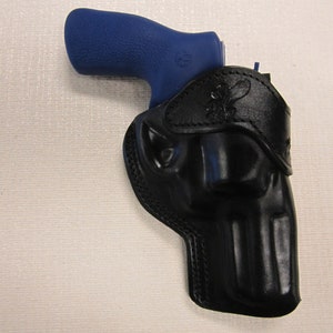 RUGER GP100 44 Special & 357 magnum with 3&quot; barrel, formed leather RIGHT HAND belt holster