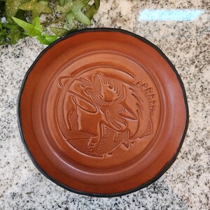 Handmade: genuine leather Valet tray, with fish embossed in leather, 9 oz leather, valet tray, catchall tray, made by Braids Holsters