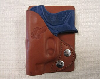 Ruger Lcp ll wallet & pocket holster, formed BROWN leather right hand