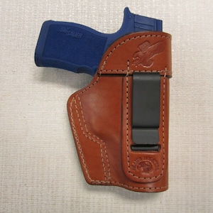 Fits Sig P365 Xl Iwb Brown Leather Holster, Right Or Left Hand Ambidextrous