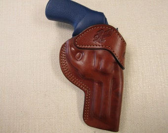 Ruger LCRX 3" formed BROWN leather Owb belt holster, Braids Holster